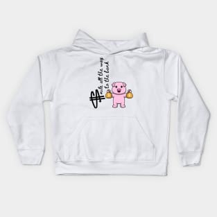 Smiling all the way to the bank - Pig with money Kids Hoodie